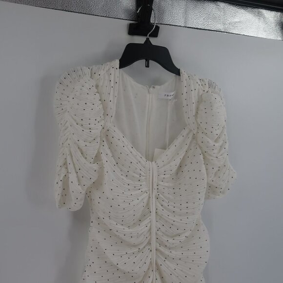 Frame Gathered Keyhole Tie-Neck Dress Size Medium NWT - Picture 7 of 12